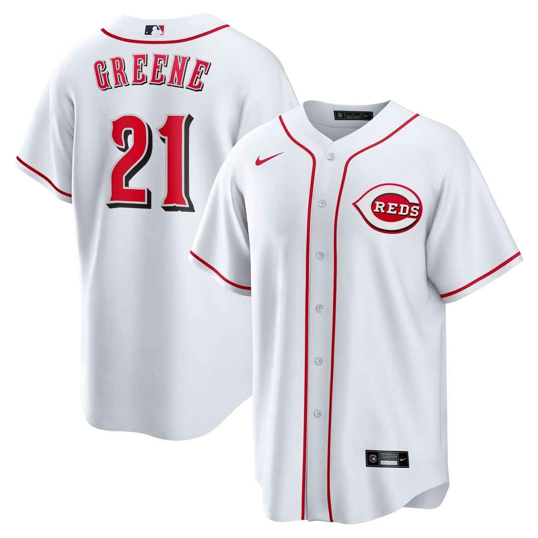 Hunter Greene Cincinnati Reds Home Jersey - White