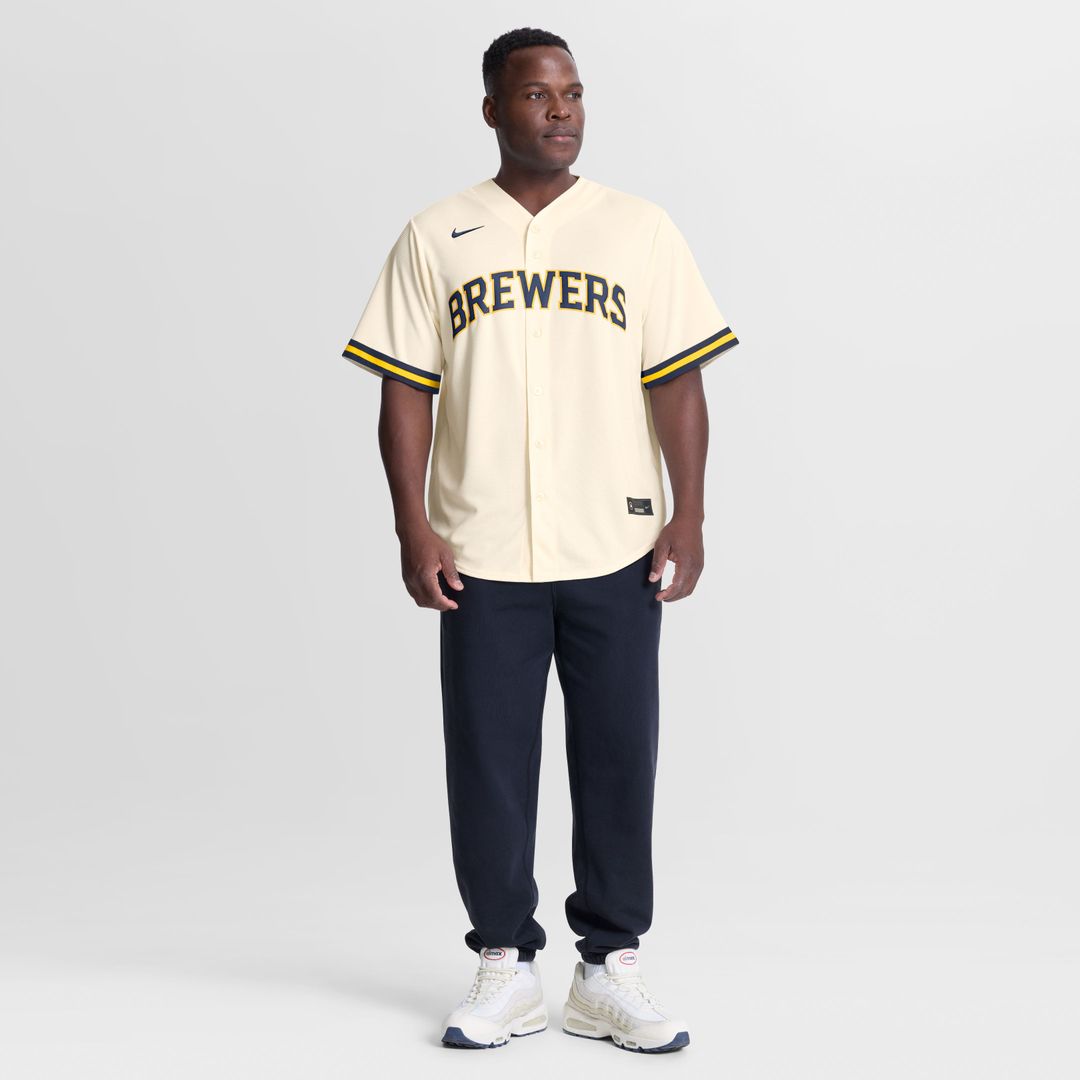 Andrew Vaughn Milwaukee Brewers Home Jersey - Cream