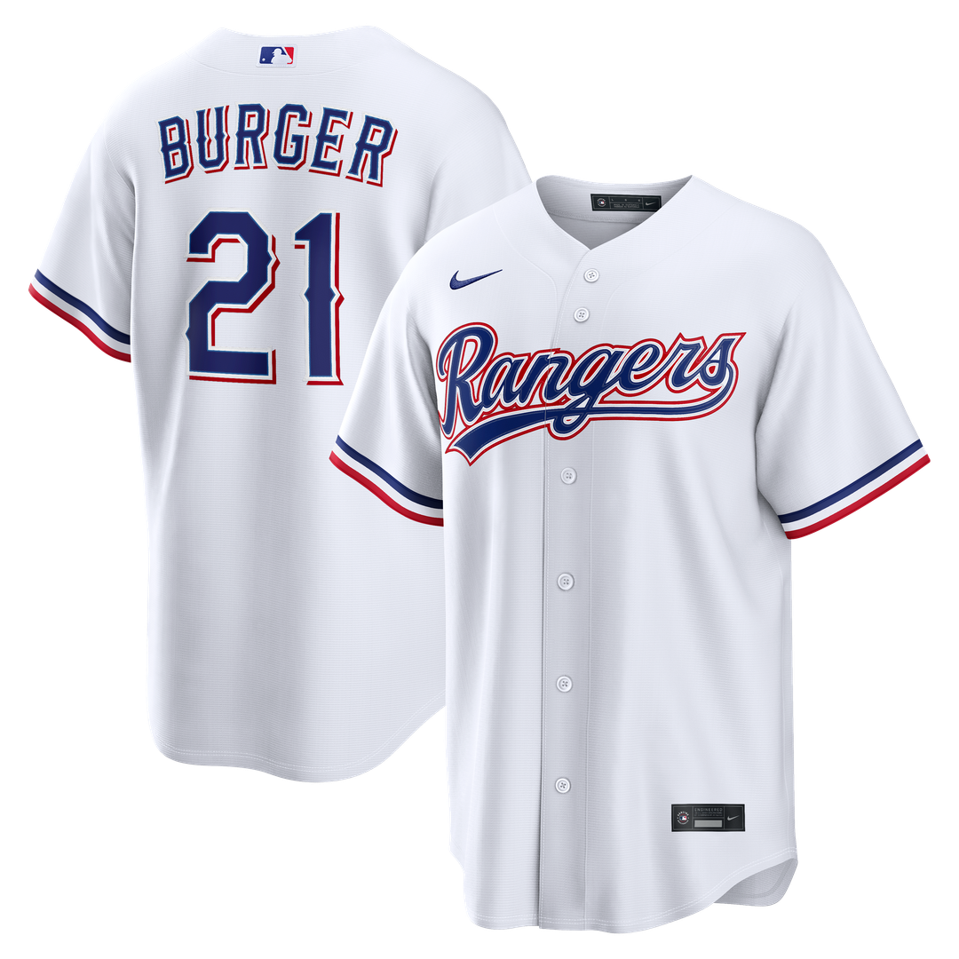 Jake Burger Texas Rangers Home Jersey - White