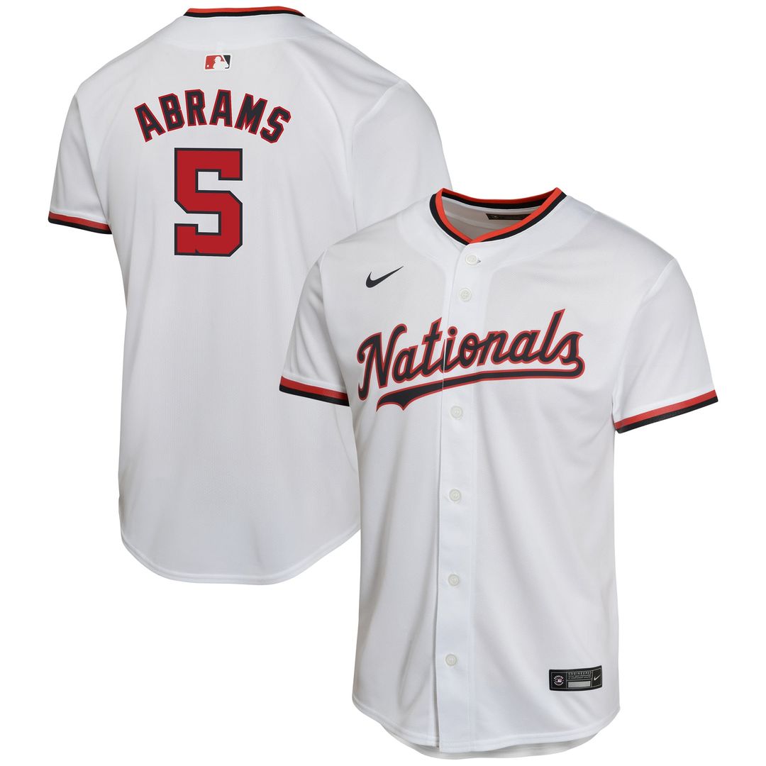 CJ Abrams Washington Nationals Youth Home Jersey - White