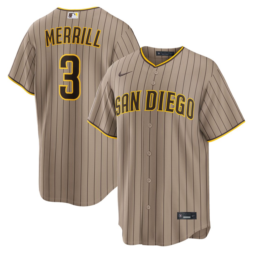 Jackson Merrill San Diego Padres Road Jersey - Brown