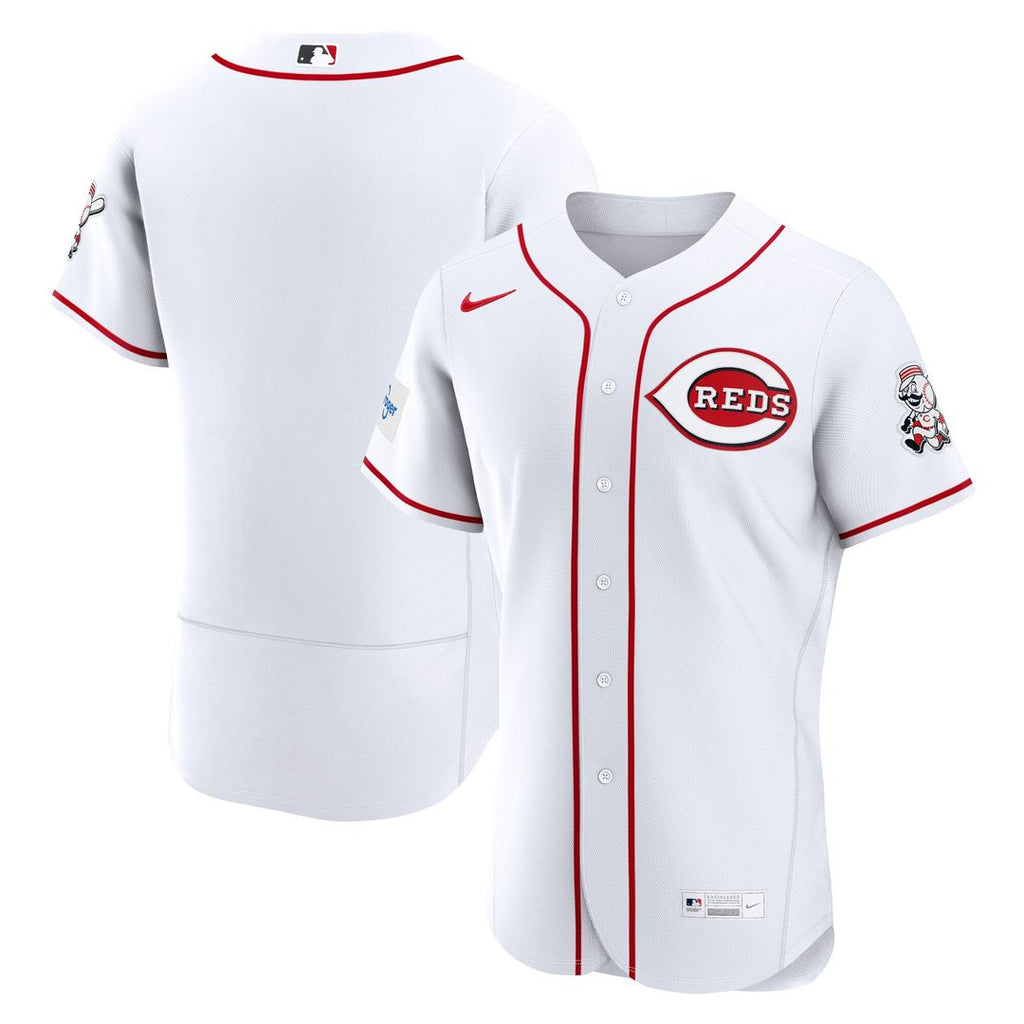 Cincinnati Reds Home Sponsor Patch Jersey - White