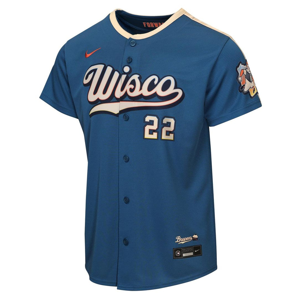 Christian Yelich Milwaukee Brewers Youth 2026 Jersey - Mineral Blue