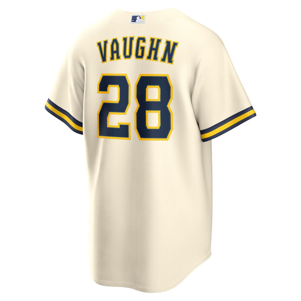 Andrew Vaughn Milwaukee Brewers Home Jersey - Cream