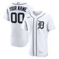 Detroit Tigers Home Authentic Custom Jersey - White
