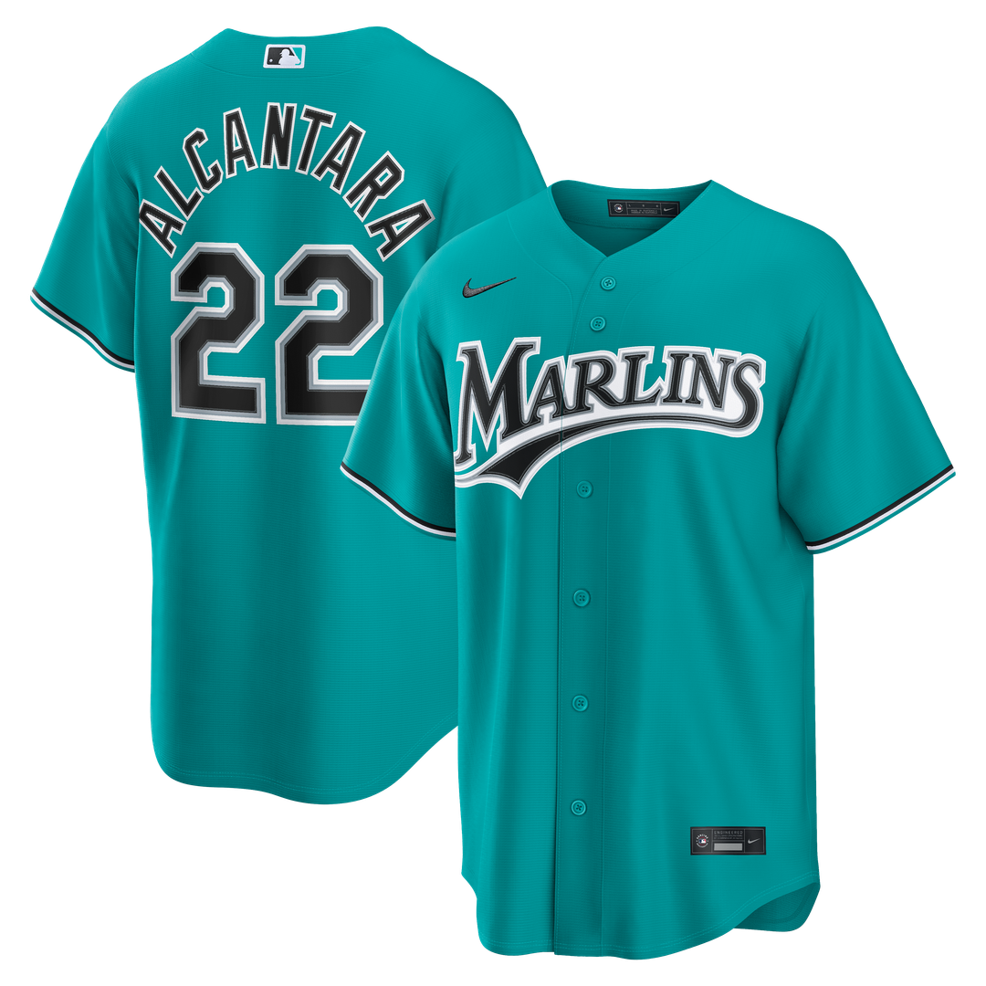 Sandy Alcantara Miami Marlins Alternate Jersey - Teal
