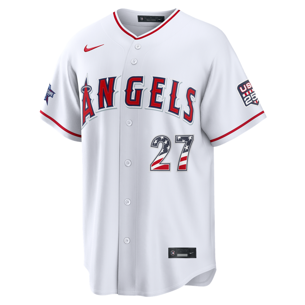2026 All-Star Edition Stars & Stripes Los Angeles Angels Mike Trout White Jersey