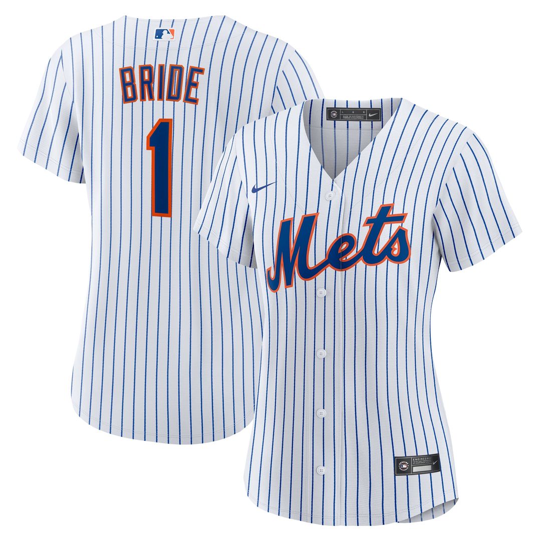 New York Mets Women's #1 Bride Home Jersey - White