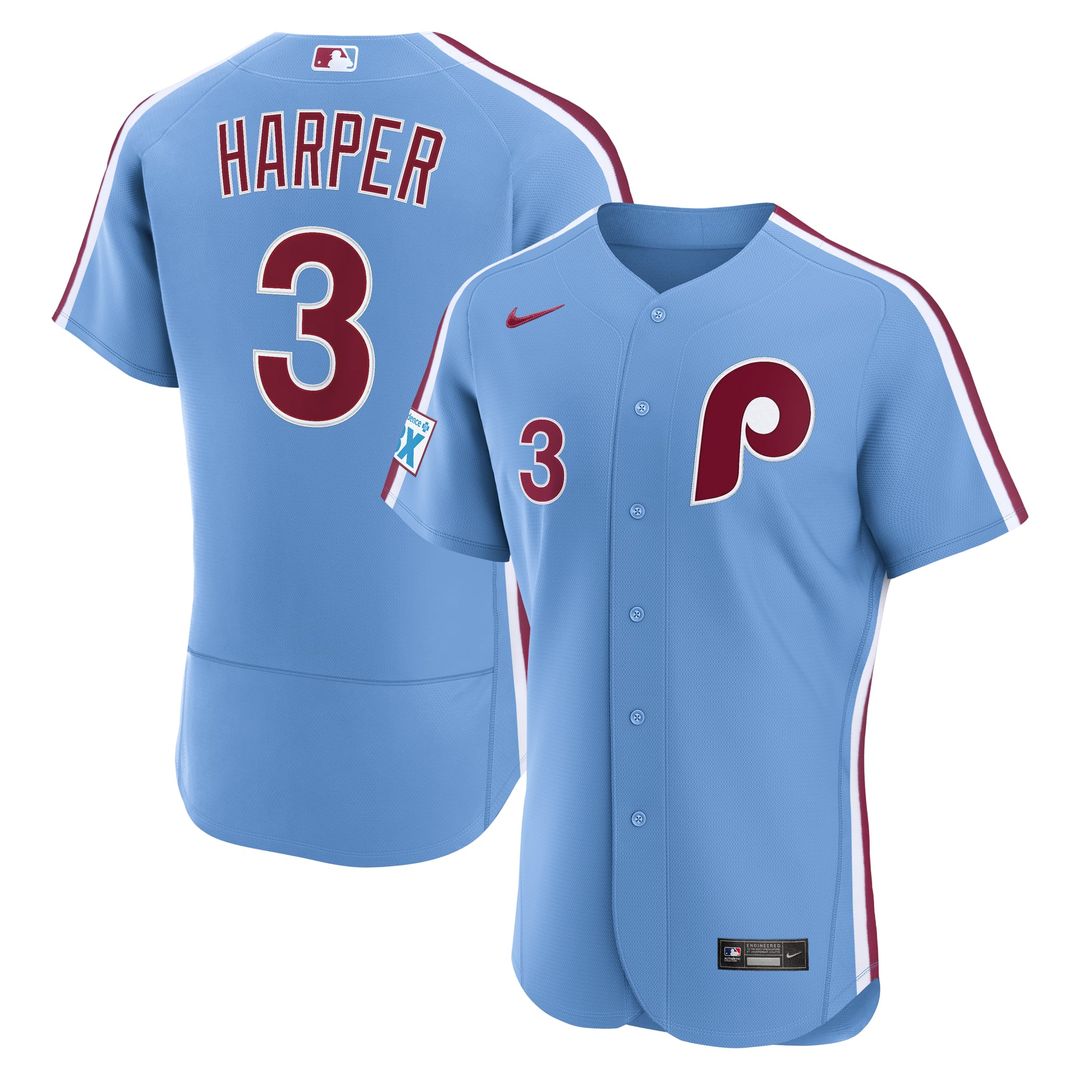 Bryce Harper Philadelphia Phillies Home Authentic Sponsor Patch Jersey - White