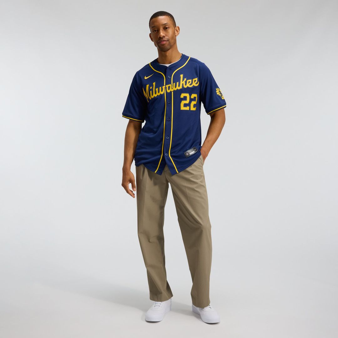 Christian Yelich Milwaukee Brewers Alternate Jersey - Navy
