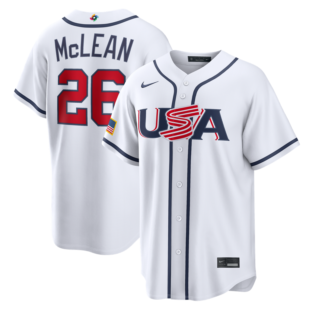 Nolan McLean USA Baseball 2026 World Baseball Classic Home Jersey - White