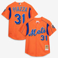 Mike Piazza New York Mets Mesh Batting Practice Button-Up Jersey - Orange