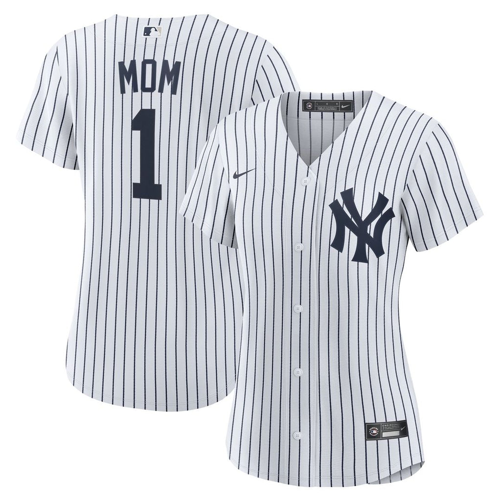 New York Yankees Women's #1 Mom Home Jersey - White
