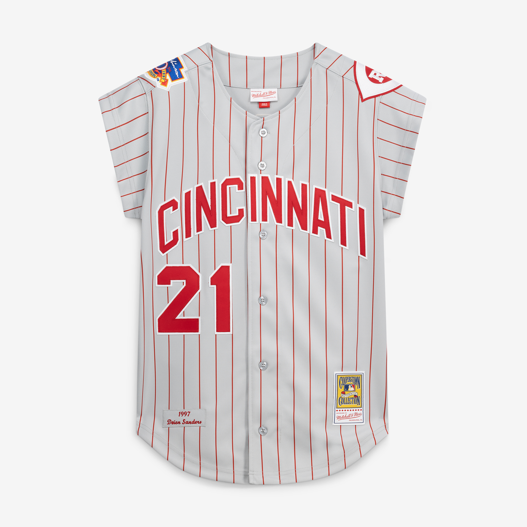 Deion Sanders Cincinnati Reds 1997 Jersey - Gray