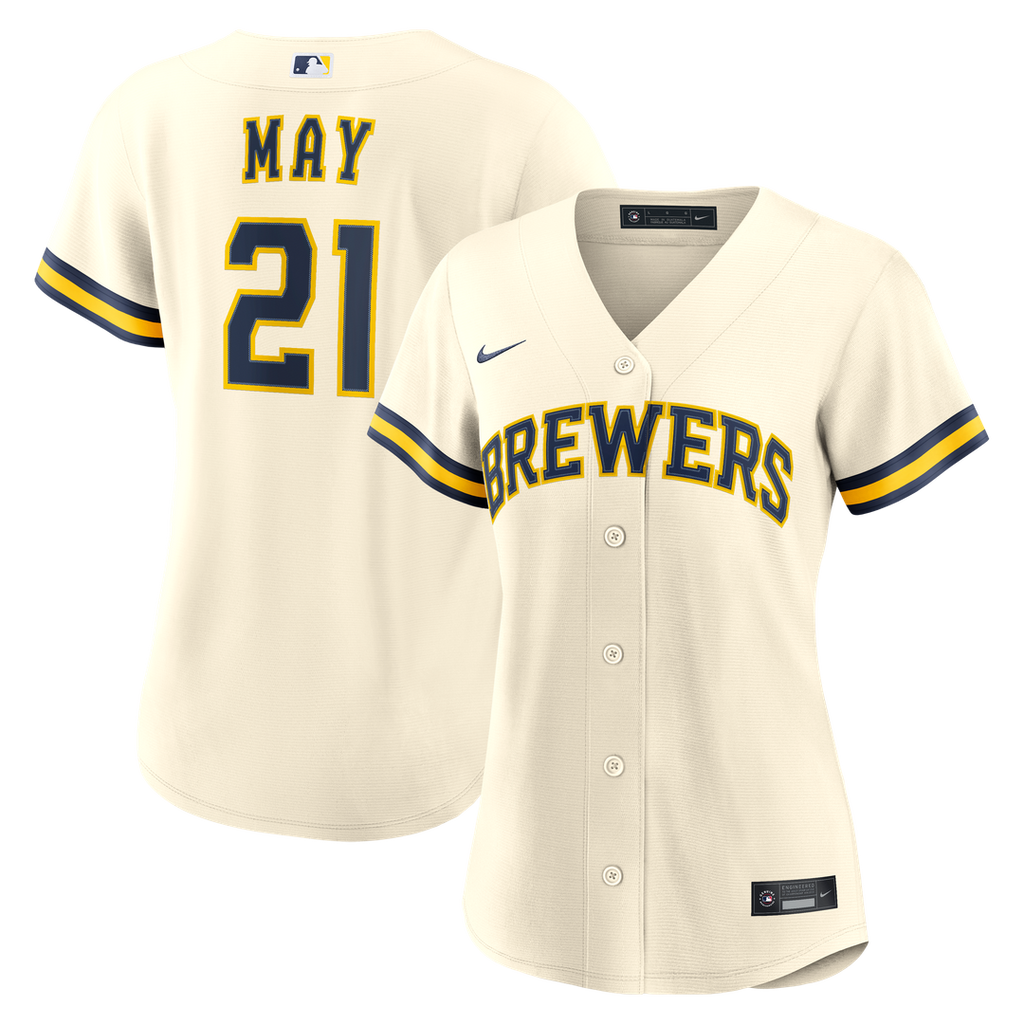 Dustin May Milwaukee Brewers Women's Home Jersey - Cream