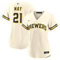 Dustin May Milwaukee Brewers Women's Home Jersey - Cream