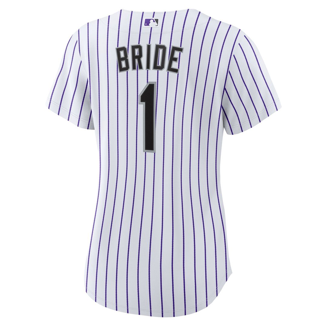 Colorado Rockies Women's #1 Bride Home Jersey - White