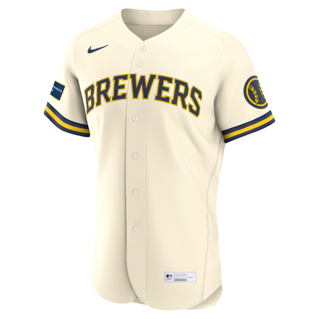 Milwaukee Brewers Alternate Sponsor Patch Jersey - White