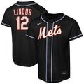 Francisco Lindor New York Mets Youth Fashion Replica Player Jersey - Black
