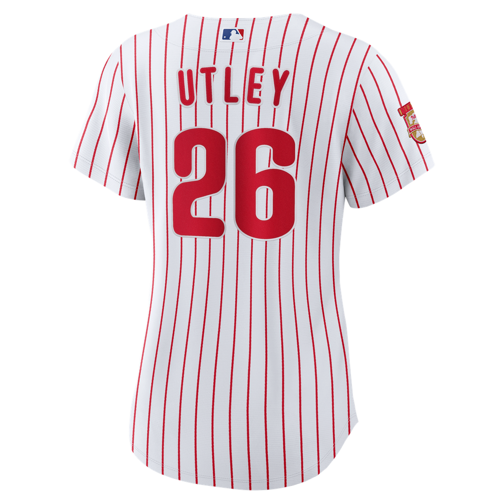 Chase Utley Philadelphia Phillies Women's Home Wall of Fame Patch Limited Edition Jersey - White