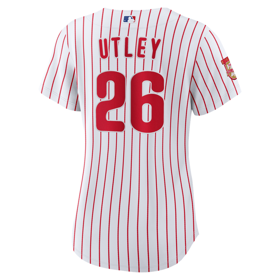 Chase Utley Philadelphia Phillies Women's Home Wall of Fame Patch Limited Edition Jersey - White