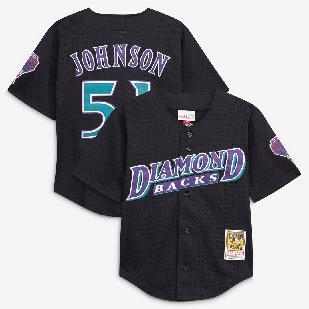 Randy Johnson Arizona Diamondbacks Youth Mesh Jersey - Black