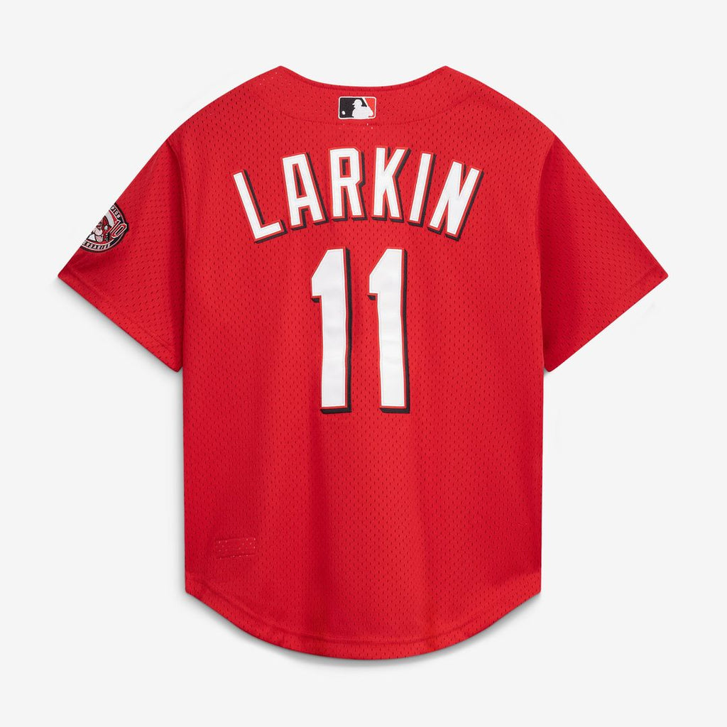 Barry Larkin Cincinnati Reds Throwback Cooperstown Mesh Jersey - Red