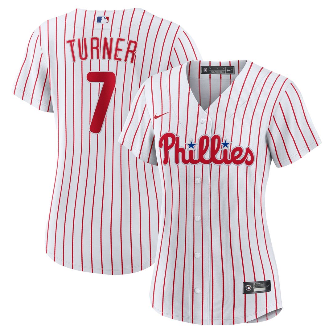 Trea Turner Philadelphia Phillies Women's Home Replica Player Jersey - White