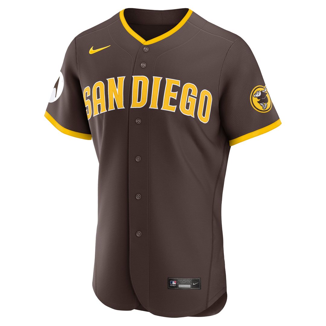 San Diego Padres Road Sponsor Patch Jersey - Brown