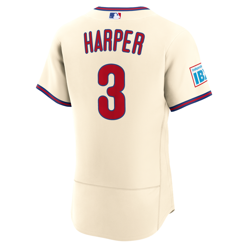 Bryce Harper Philadelphia Phillies Home Authentic Sponsor Patch Jersey - White