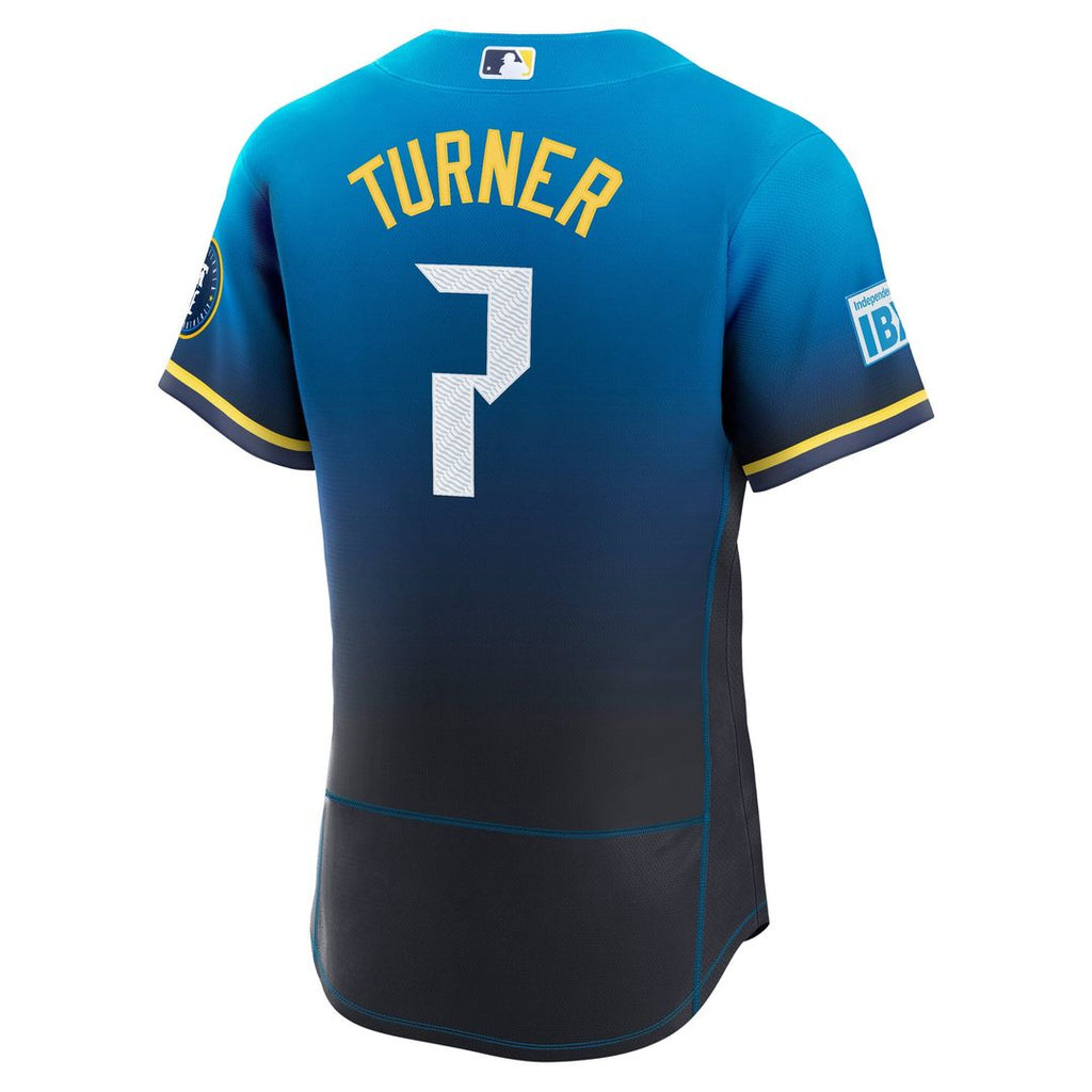 Trea Turner Philadelphia Phillies Authentic Sponsor Patch Jersey - Navy