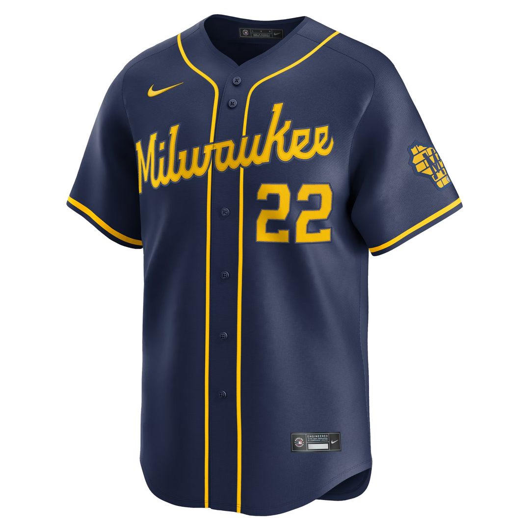 Christian Yelich Milwaukee Brewers Alternate Jersey - Navy