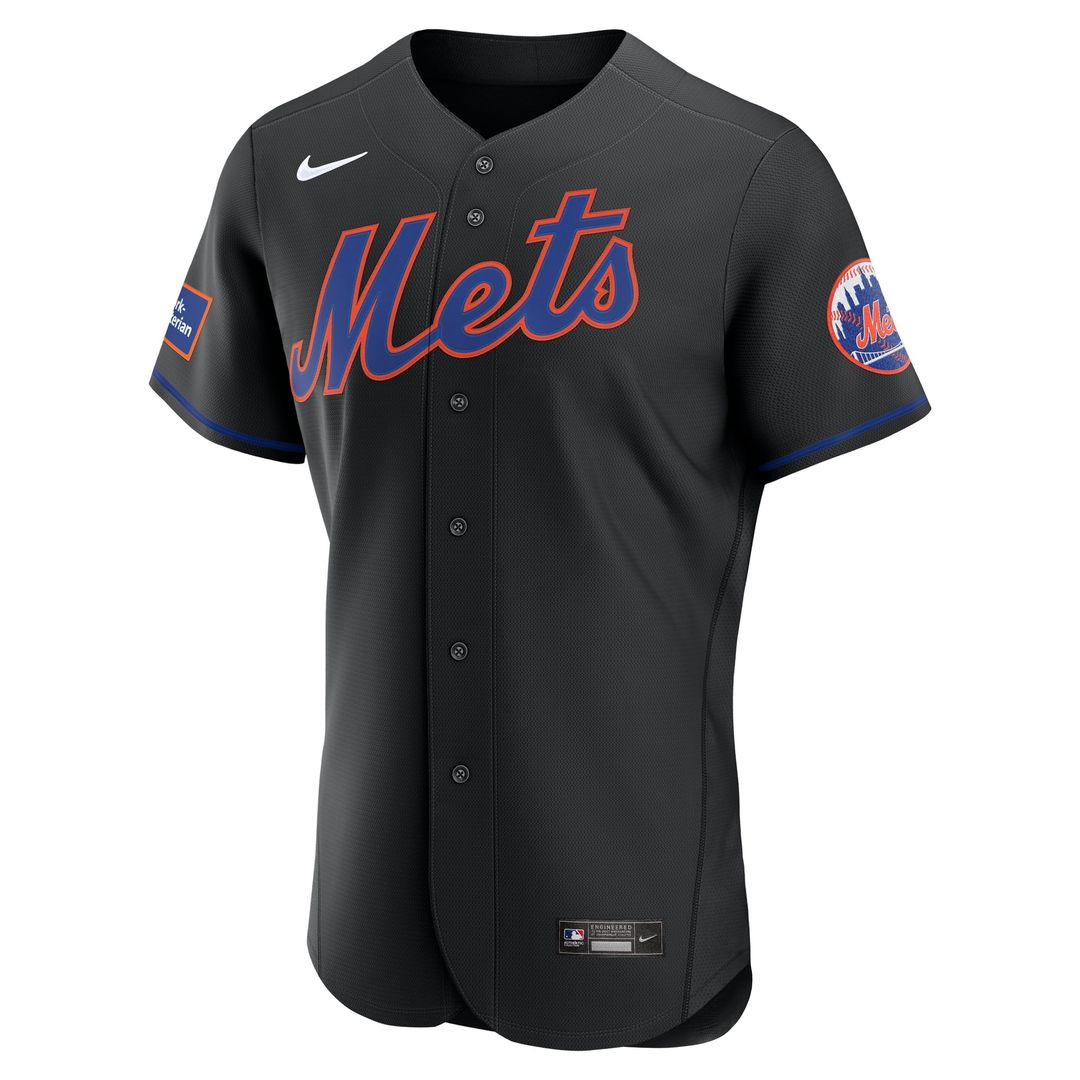 New York Mets Alternate Sponsor Patch Jersey - Black
