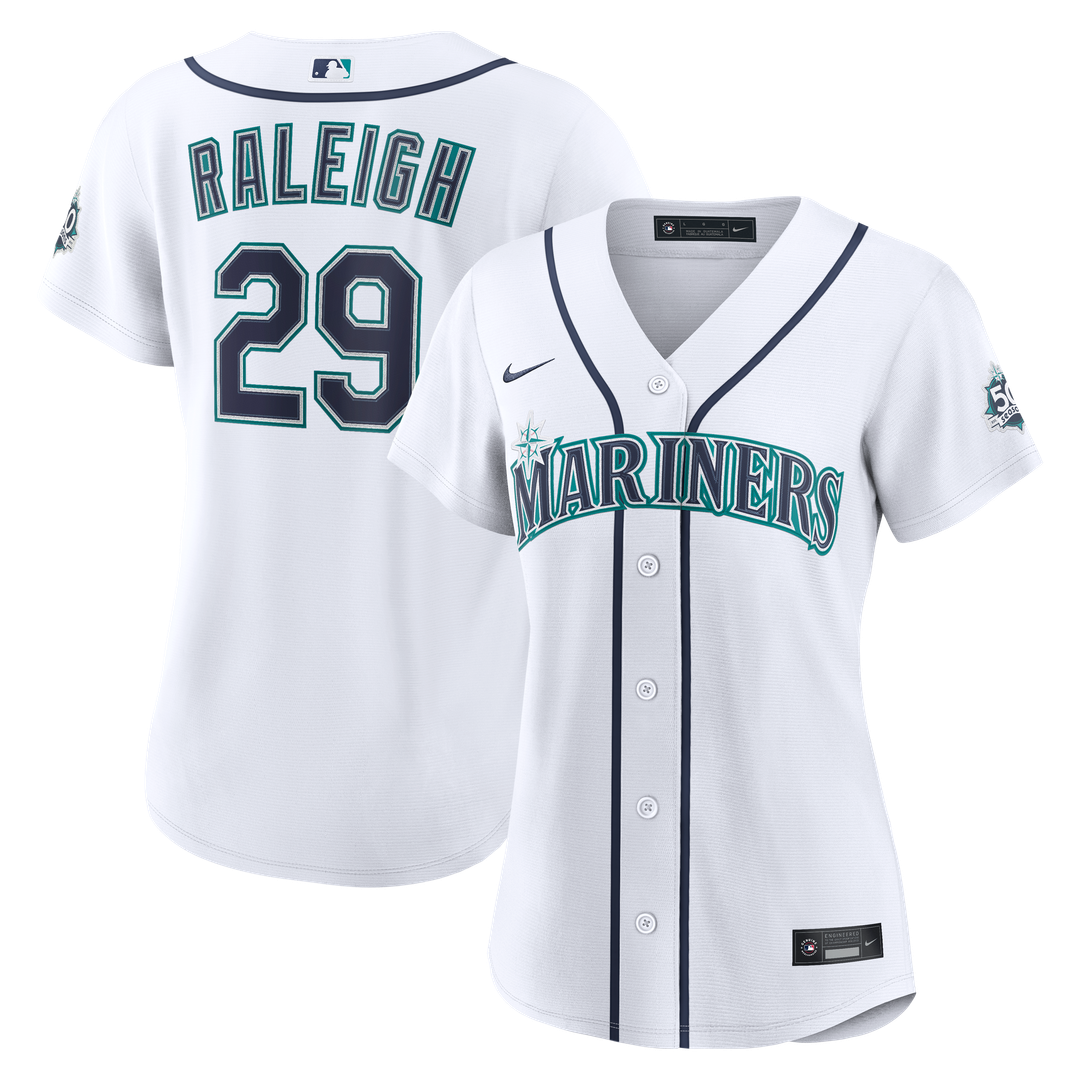 Cal Raleigh Seattle Mariners Women's Home 50th Season Jersey - White