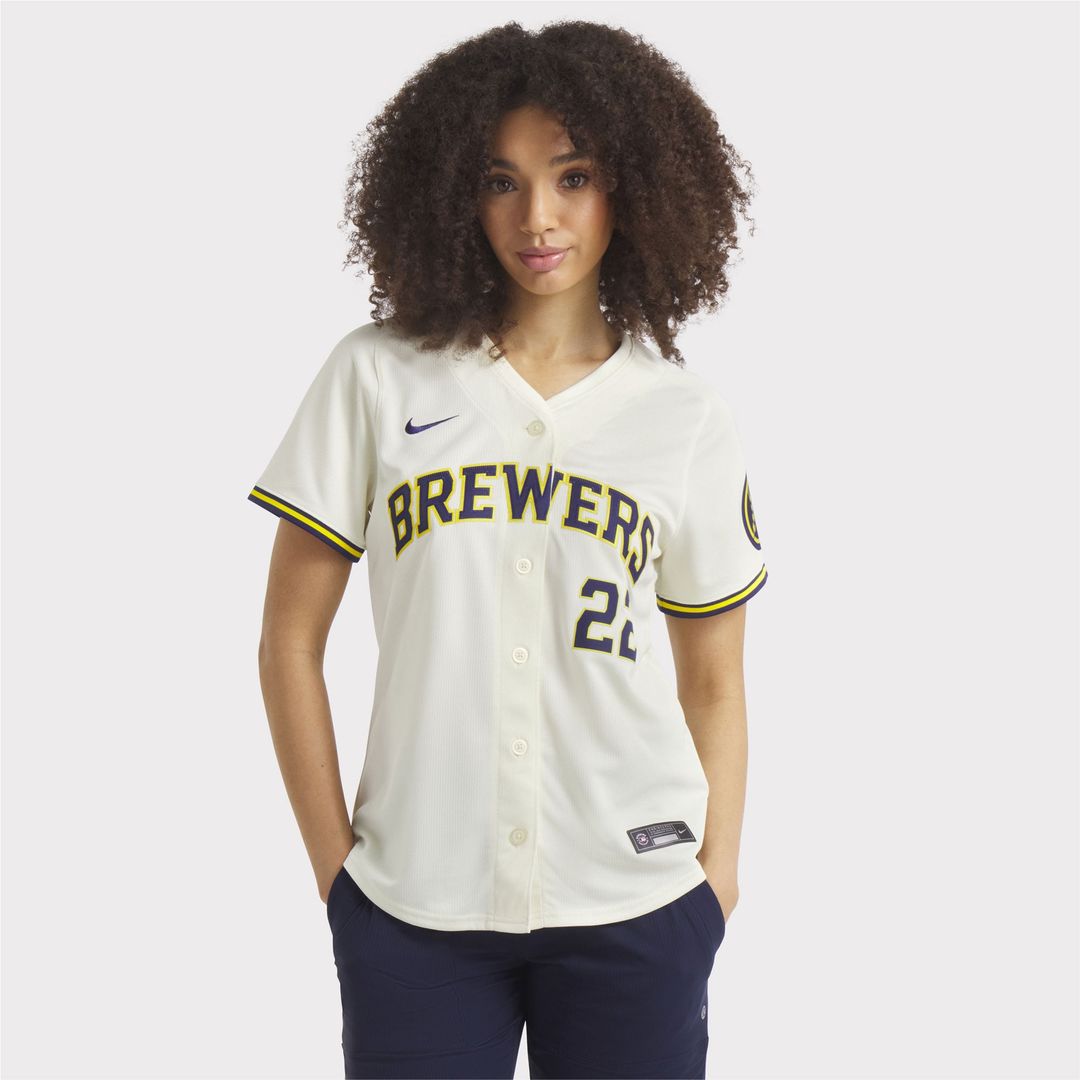 Christian Yelich Milwaukee Brewers Women's Home Jersey - Cream