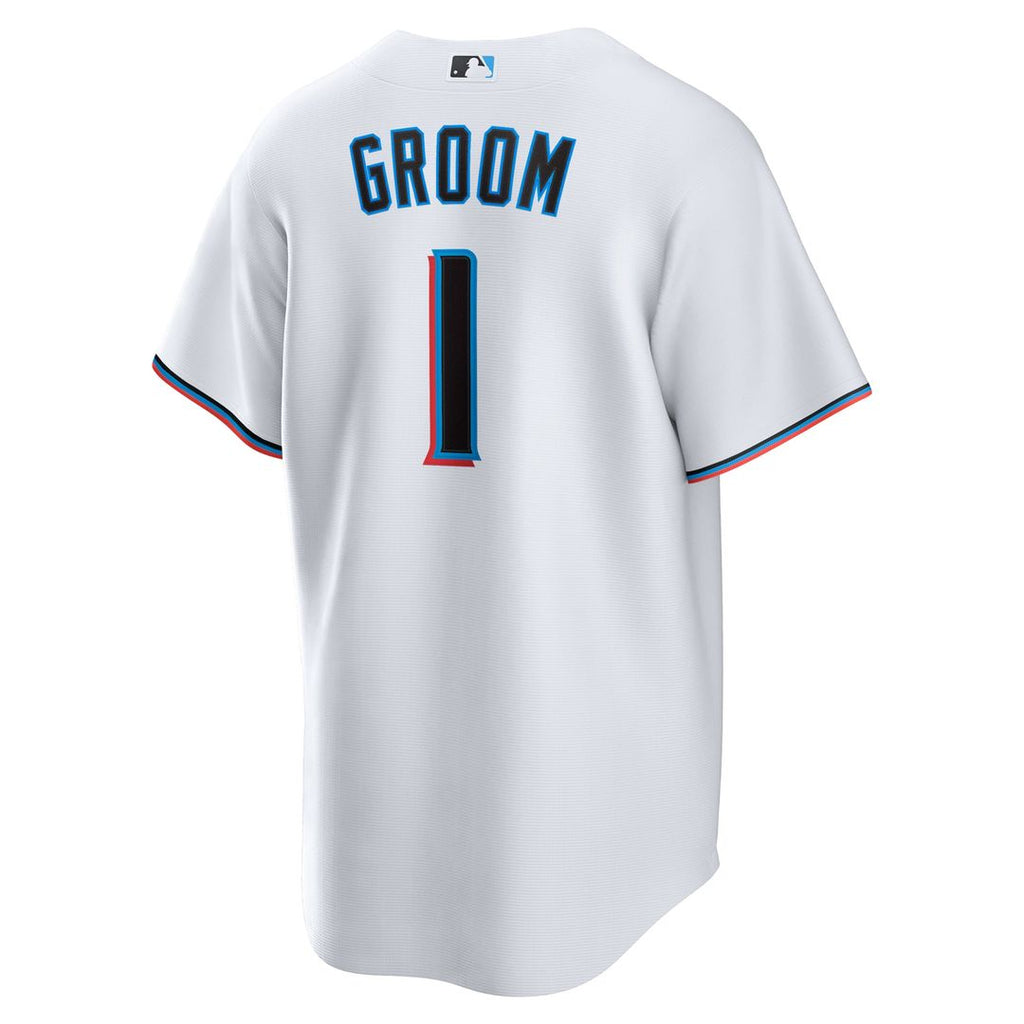 Miami Marlins #1 Groom Home Jersey - White
