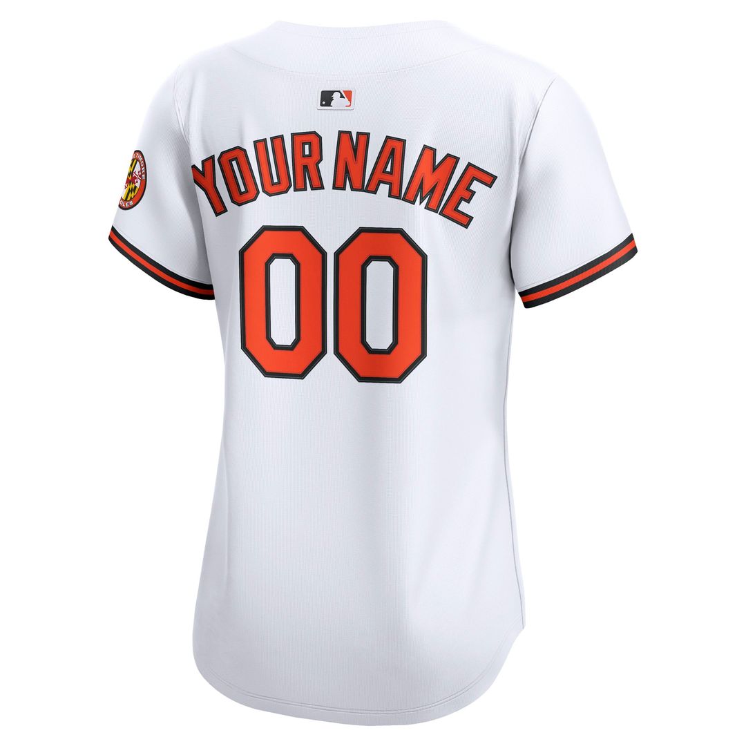Baltimore Orioles Women's Home Limited Custom Jersey - White