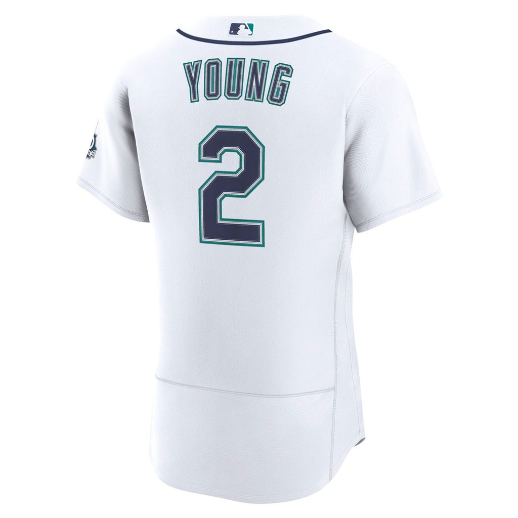 Cole Young Seattle Mariners Home 50th Season Jersey - White