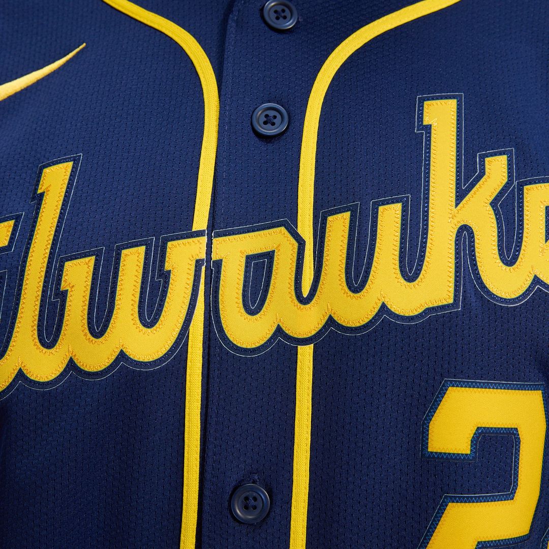 Christian Yelich Milwaukee Brewers Alternate Jersey - Navy