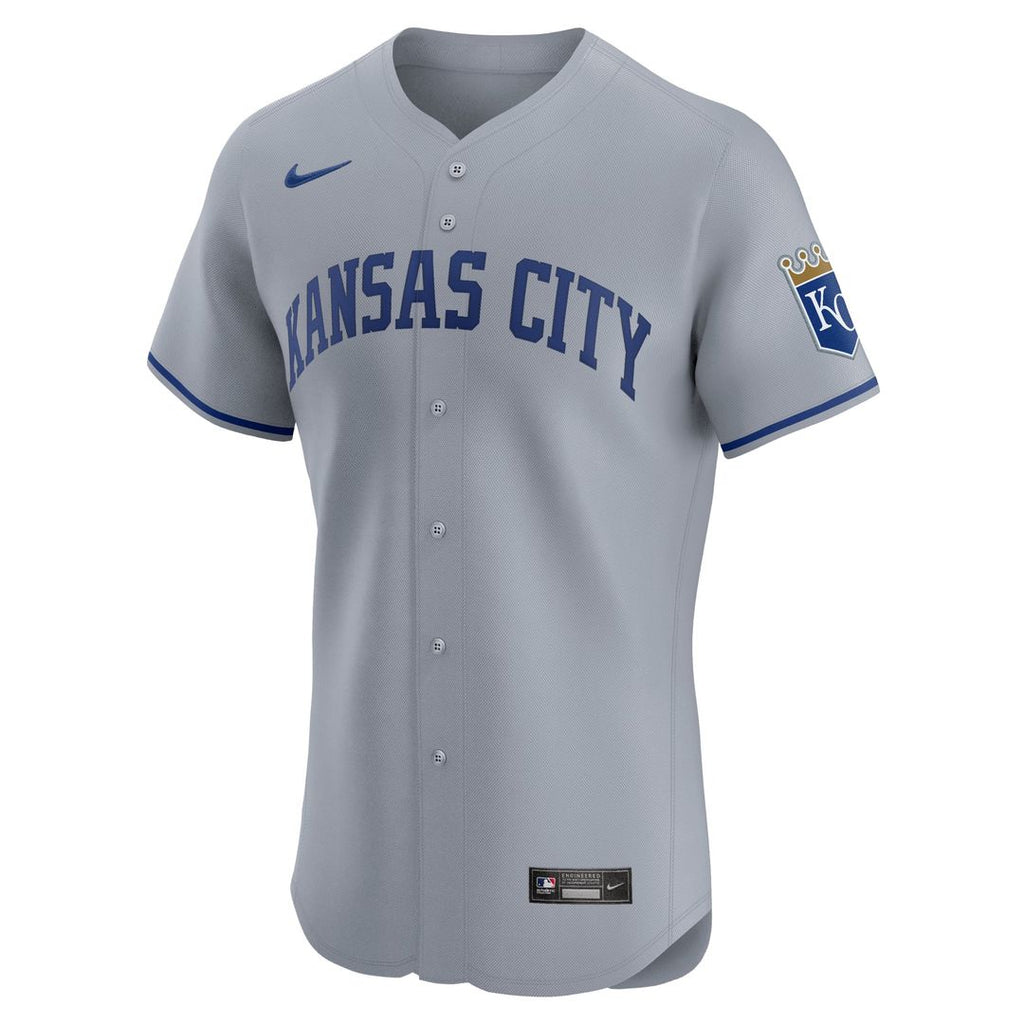 Kansas City Royals Road Elite Patch Jersey - Gray
