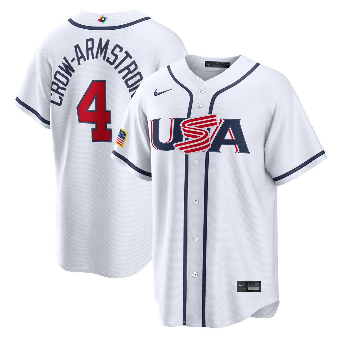 Pete Crow-Armstrong USA Baseball 2026 World Baseball Classic Home Jersey - White