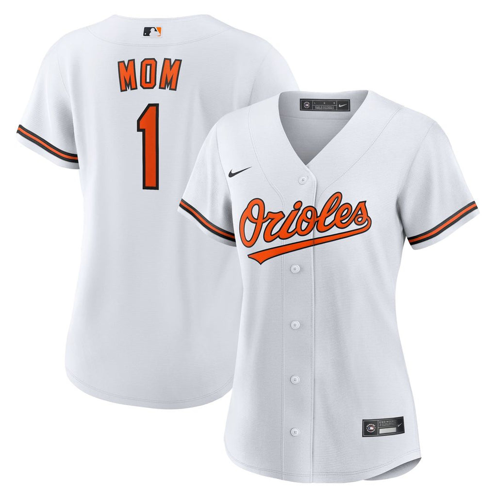 Baltimore Orioles Women's #1 Mom Home Jersey - White