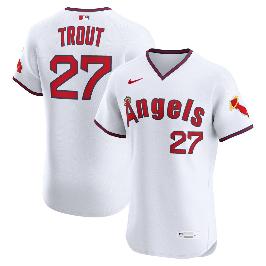 Mike Trout Los Angeles Angels Alternate 2 Elite Jersey - White