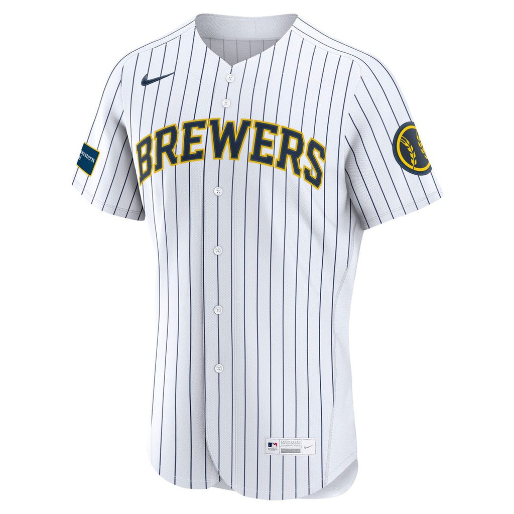 Milwaukee Brewers Home Sponsor Patch Jersey - Cream