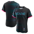 Miami Marlins Authentic Sponsor Patch Jersey - Black