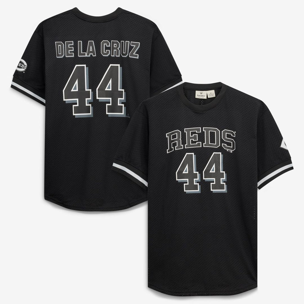 Elly De La Cruz Cincinnati Reds Big & Tall Heavyweight Mesh Jersey - Black/White