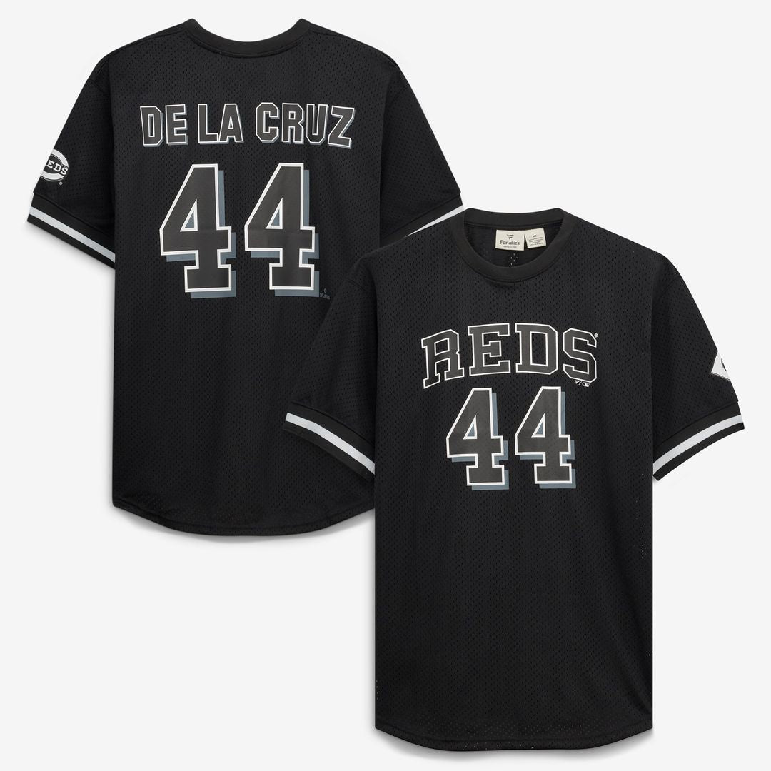 Elly De La Cruz Cincinnati Reds Big & Tall Heavyweight Mesh Jersey - Black/White