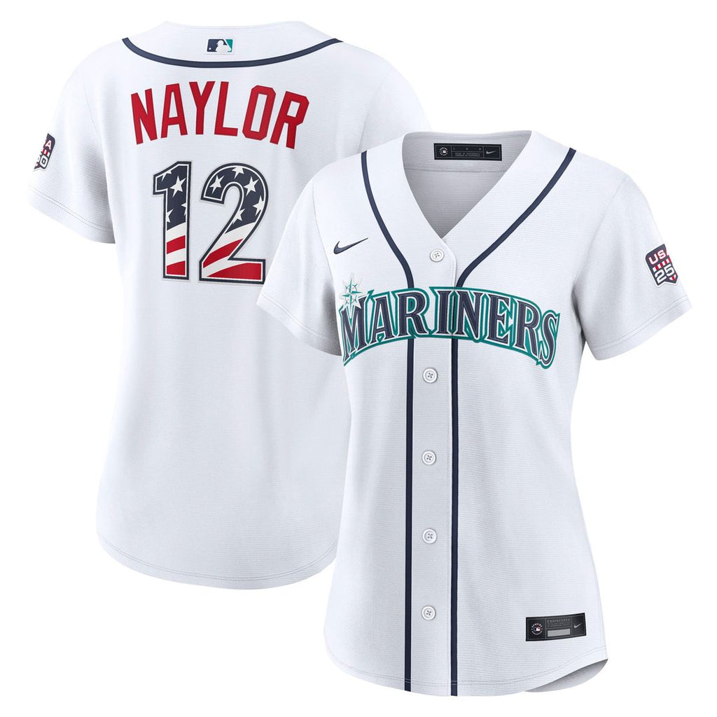 Fourth of July Women's Seattle Mariners Josh Naylor White USA 250 Jersey