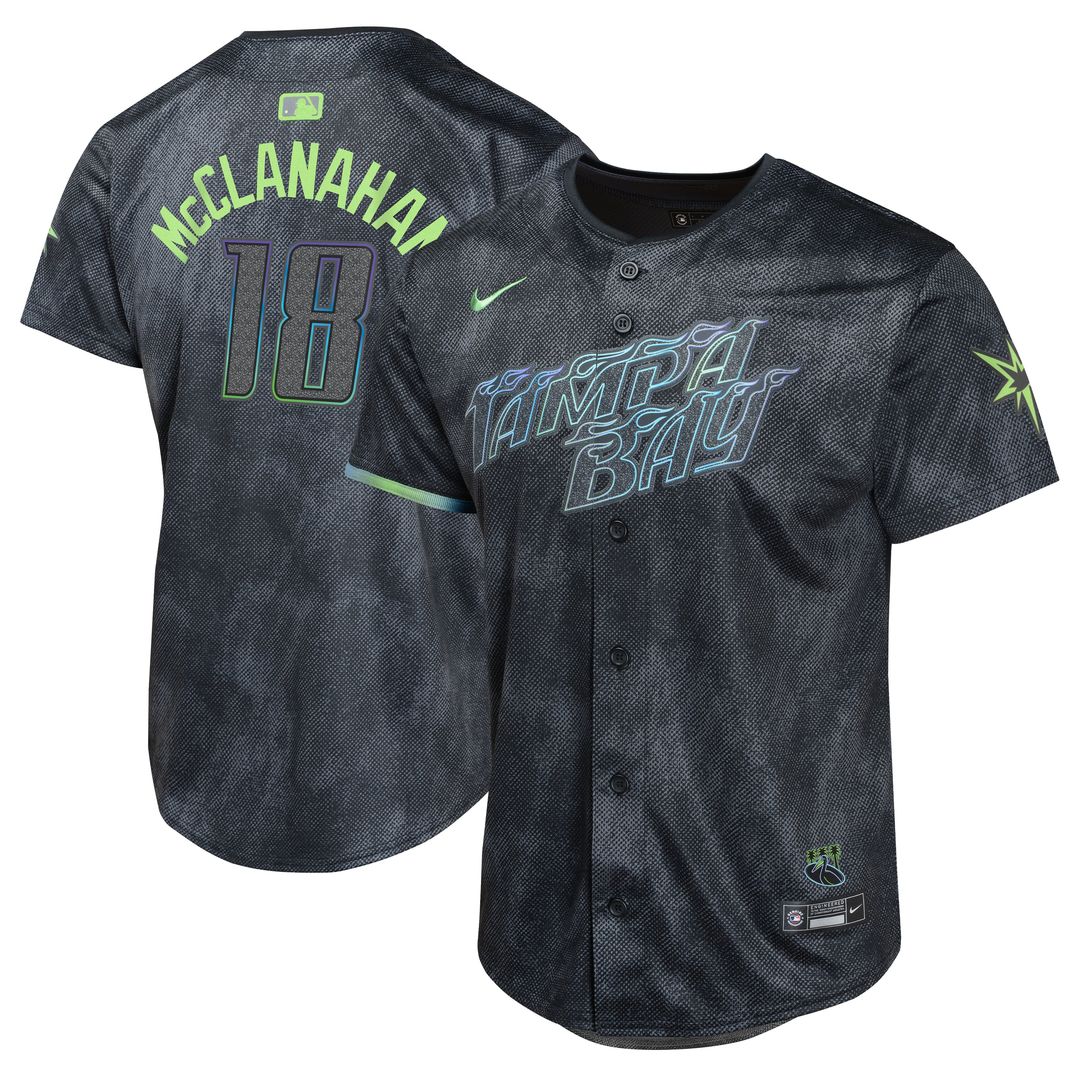 Shane McClanahan Tampa Bay Rays Youth 2024 Jersey - Charcoal