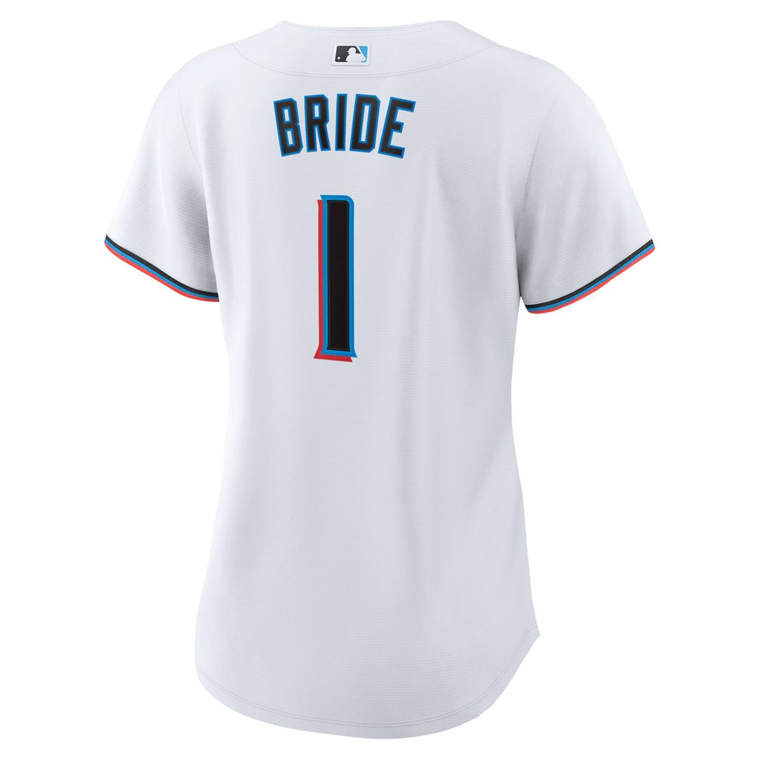Miami Marlins Women's #1 Bride Home Jersey - White